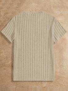 HIMLAND 男士纯色罗纹针织休闲圆领短袖T恤 男士针织上衣 男士休闲上衣 纯色T恤 100件装 男士T恤套装 男士针织上衣 - 彩色 - 查看 8