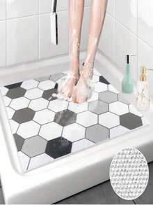Square Non-Slip Shower Mat, 24x 24 Inches, PVC Loofah Bath Mat, Suitable For Wet Areas, Quick Drying - Multicolor - View 14