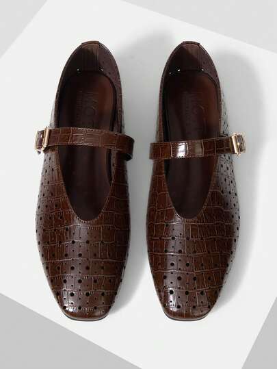 MOTF PREMIUM 女士镂空方头平底鞋