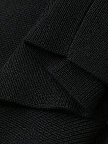 Livesso Spring & Summer Argyle Color Block Loose Fit Casual Business Office Polo Shirt Pullover Knit Top For Women - Black - View 7