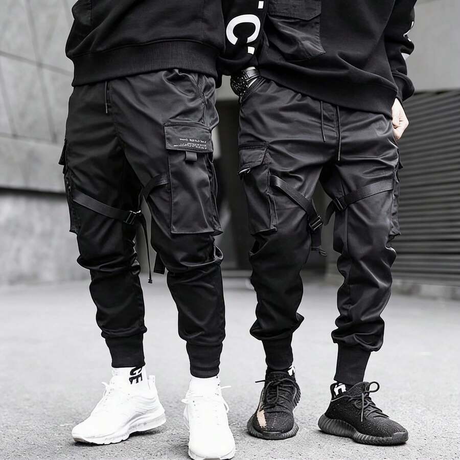 Pantalones Para Hombre Estilo HipHop - Gris Oscuro - Ver 1
