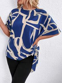EMERY ROSE Large-Sized Woven Printed Casual Summer Shirt For Vacation - Apricot - View 1