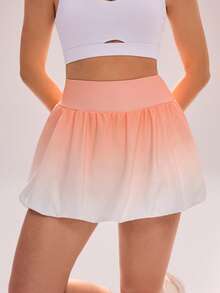 Sovereign Charm 女士夏季褶皱渐变色运动迷你裙，带侧袋 - 彩色 - 查看 3