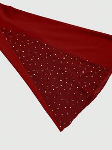 Sweetra Quần ống loe bó sát lấp lánh tối giản màu trơn dành cho nữ hàng ngày - Đỏ - Xem 3