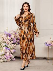 Modelyn Đầm nữ cỡ lớn thanh lịch, dáng suông, tay phồng, in hoa, thích hợp cho mùa xuân/hè. - Nhiều màu - Xem 5