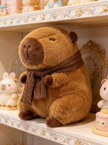 POKOJA LAND - BESTSELLERS 9.4inch Cute Capybara Plush Doll With Brown Scarf. Capybara Toy With Funny Capybara Appearance, Great Birthday Gift Surprise For Kids Friends, Suitable As Valentine's Day Thanksgiving Children's Day Gift, Capybara Collectibles - Multicolor - View 7