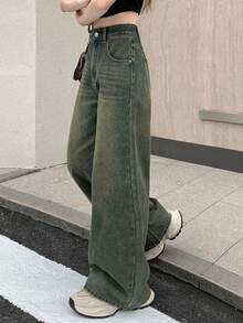 DAZY Women's Loose Casual Distressed Street Style Jeans - Black - View 1