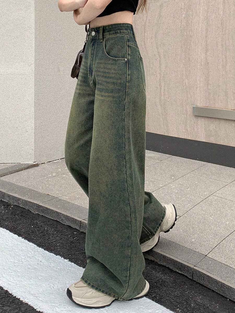 DAZY Women's Loose Casual Distressed Street Style Jeans - Black - View 1