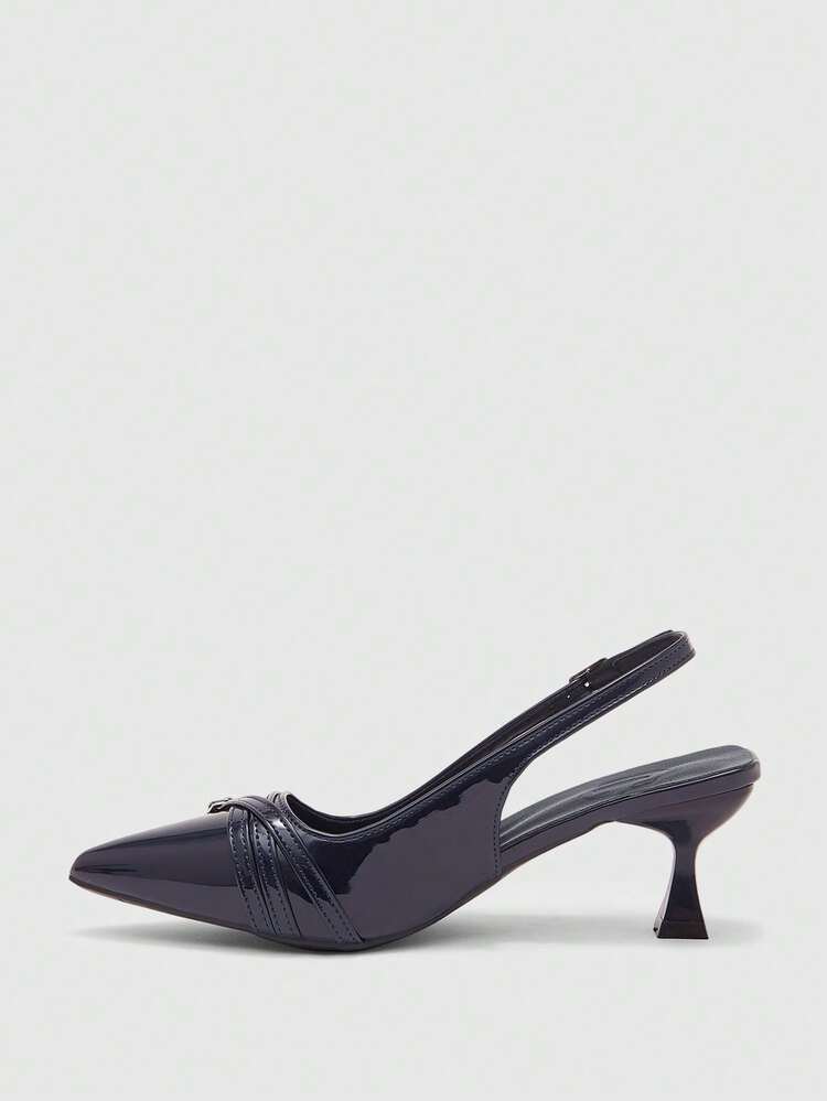 CUCCOO BIZCHIC Escarpins à talons hauts stilettos à bout pointu pour femmes, avec bride arrière et multi-brides, en bordeaux. Talons hauts polyvalents et pour le travail et les fêtes de Noël