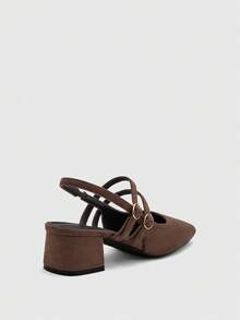 CUCCOO BIZCHIC Women's Classic Chocolate Brown Lace-Up Low Heel Shoes, Essential For All Seasons Globally Valentine's Day - Chocolate Brown - View 9