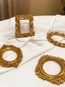 1件欧式复古INS金色迷你相框道具美甲项链拍照饰品珠宝拍摄背景配件 - 金色 - 查看 6