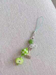 SHEIN Basic living 1 szt. Uroczy brelok do telefonu/torby w kształcie jabłka z napisem "Powodzenia", dekoracyjny wisiorek, uchwyt USB zapobiegający zgubieniu - Wielokolorowe - Zobacz 18