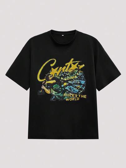 Open Phase 男士宽松休闲百搭简约时尚印花短袖T恤，春夏复古美式风，男女皆宜的夏季上衣，适合日常穿着，宽松版型，夏季度假穿搭