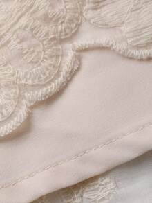 DAZY 女士弹力腰带印花优雅半身裙 - 白色 - 查看 3