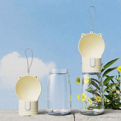 1 pieza Botella de agua portátil para mascotas con dispensador de tazón, taza de agua para perros para exteriores, artículos para perros