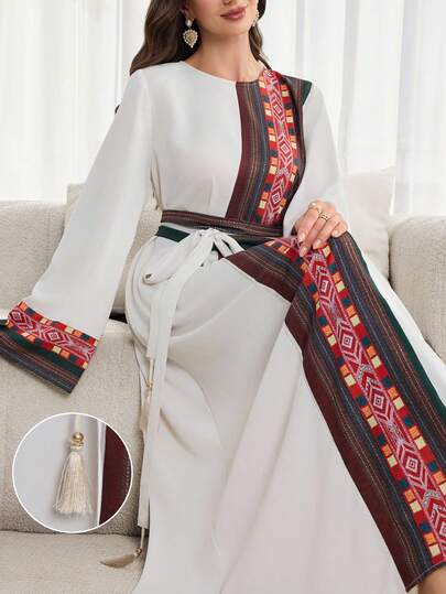 Al Najma 传统印花女士腰带，阿拉伯风格长裙