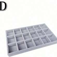 珠宝托盘收纳盒，珠宝项链耳环戒指展示收纳盒，可堆叠珠宝架盒化妆品收纳盒，适用于耳环项链戒指手链吊坠珍珠 - 灰色 - 查看 20