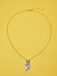 LOONEY TUNES X SHEIN Zinc Alloy Cartoon Pattern Printed Delicate Chain Necklace Set, Simple & Cute, Elegant & Niche, Suitable For Party, Concert, Festival - Gold - View 7