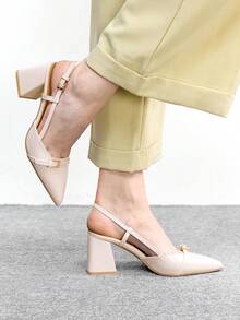 CUCCOO BIZCHIC Giày cao gót mũi nhọn màu đỏ tía cổ điển dành cho nữ, kiểu dáng slip-on, đa năng cho đi làm, hẹn hò, dự tiệc, kỳ nghỉ, đám cưới, Giáng sinh và mùa xuân. - Ngọc trai trắng - Xem 3