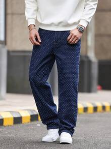 Manfinity Homme Men's Casual Fashion Street Daily Commute Straight Leg Jeans