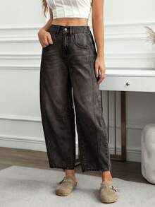 EMERY ROSE Women's Casual Distressed Bootcut Jeans - Black - View 5