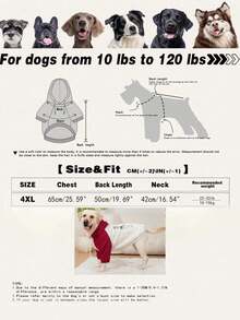 Pet Clothing, Dog Clothing, Large Dog Clothing, Dog Contrasting Clothing, Dog Thick Hoodie, Cat Clothing Suitable For Dogs Weighing 10 Pounds To 100 Pounds - Red - View 20