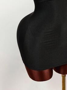 Amplova 女士性感露背吊带迷你连衣裙 - 黑色 - 查看 7