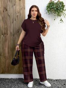 EMERY ROSE Bộ đồ 2 món cỡ lớn, phong cách tối giản, họa tiết da báo, thích hợp cho mùa hè. - Nhiều màu - Xem 5