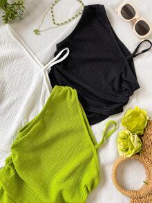 Sparklyn 女童休闲度假绿色修身吊带背心，舒适柔软，适合春夏、度假、旅行等场合。 - 彩色 - 查看 5