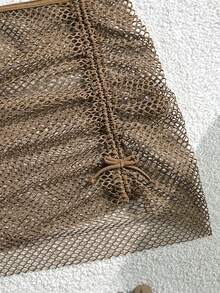 SHEIN Teen Girl 3-Piece Mesh Shell Decor Halter Bikini Set - Brown - View 7