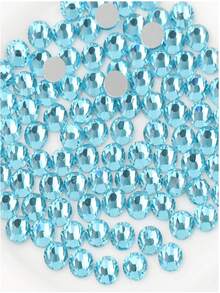 2.000 peças Strass de Resina Plana Azul Claro de 3-6mm, Gemas de Gelatina Redondas para Fazer Acessórios, Sapatos, Roupas, Cosméticos, Bolsas, Decoração - Azul bebê - Visão 2