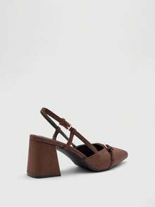 CUCCOO BIZCHIC Women's Classic Burgundy Pointed Toe Mid-Heel Slip-On Pumps, Versatile For Commute, Date, Party, Holiday, Wedding For Christmas Valentine's Day Spring Shoes - dark brown - View 9