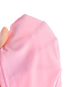 两件套女婴粉色针织短泡泡袖蝴蝶结T恤上衣和带口袋的牛仔喇叭裤，休闲日常甜美女童夏季服装 - 粉色 - 查看 6