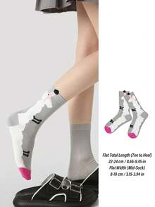 Joivida 1Pc/3pcs High Quality Cartoon Puppy Socks For Women |Dachshund | Poodle | Dalmatian | Thickened Warm Mid-Calf Socks, Soft Home Sleep Socks, Sweet Style Autumn Winter Gift ,Valentine's Day - Multicolor - View 15