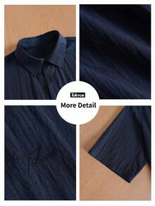 TOKVUE Áo sơ mi nam thêu họa tiết, kiểu dáng thường ngày, đa năng. - màu đen - Xem 8