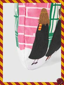 HARRY POTTER X SHEIN 1 pezzo Borsa a spalla con stampa all-over e grande capacità, adatta per campeggio, viaggi, shopping, scuola, lavoro e altre occasioni. - Rosa - Visualizzare 5