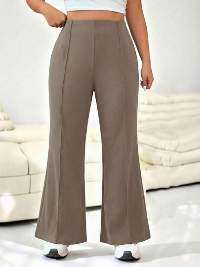 Solflare 大码女式简约日常喇叭裤套装，适合毕业季、返校季、教师节等场合穿着。