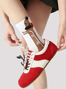 Joivida 1Pc/3pcs High Quality Cartoon Puppy Socks For Women |Dachshund | Poodle | Dalmatian | Thickened Warm Mid-Calf Socks, Soft Home Sleep Socks, Sweet Style Autumn Winter Gift ,Valentine's Day - Multicolor - View 11