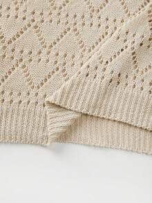 Franclia Bộ 2 món áo vest dệt kim rộng rãi và quần short khoét lỗ dành cho nữ, kiểu dáng châu Âu & Mỹ, áo len cổ tròn phong cách boho cổ điển, áo len móc mùa hè, bộ quần short mùa hè, bộ quần short boho, bộ quần short nữ, bộ quần short thường ngày. - Màu Khaki - Xem 5