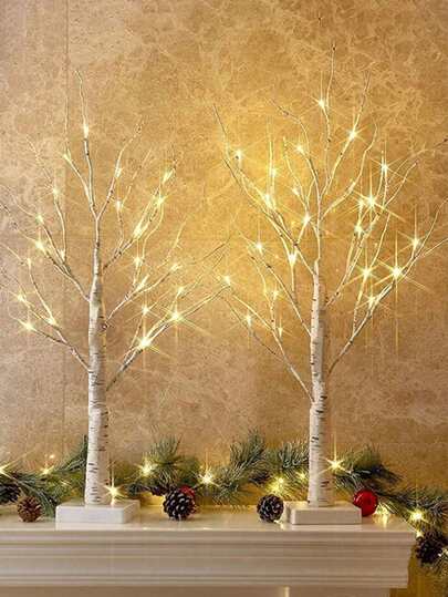 1 Charming Tree Branch Light Suitable For All Seasons: Battery Powered, Perfect For Indoor/Outdoor Celebrations, Party Decorations, Table Decorations, Centerpieces, Artificial Flowers, Plastic Flowers, Valentine's Day, Gifts, Birthdays, Graduations, Christmas Decorations, Home Christmas Gifts, Christmas Ornaments [Batteries Not Included]