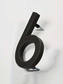 1 Pack House Numbers For Outside, Modern Floating House Number , For Outdoor Mailbox Yard Home Wall Door Garage Gate Decor, Coated Black, For 911 Visibility Signage With Nail Kits Christmas Decoration,Home Decor - Texture - View 2