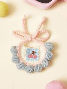 PETSIN 1pc Soft Breathable Skin Friendly Washable Adjustable Handmade Knitted Pet Collar Plaid Floral Cartoon Cherry Embroidered Bow Decor Macaron Morandi Color Cat Necklace Small Dog Scarf Bib Bandana Accessories For Christmas Pet Birthday Pet Owners Dog Cat Lovers Daily Wear Outdoor Walking Family Gatherings Photo Shooting Spring Summer Autumn Pet Fashion Handmade Pet Accessories Dog Jewelry Cat Collar Small Dog Accessories - Multicolor - View 9