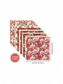 24张DIY相册、剪贴簿、日记材料纸、卡片制作背景纸，6英寸单面图案纸 - 彩色 - 查看 9