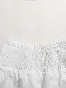 Girlism Teen Girl White,Ruffle Skirt Boho Long Skirt Break Paperbag Waist Frill Trim Ruffle Hem Skirt