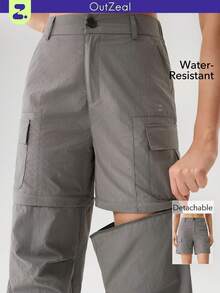 OutZeal Women Outdoor Pants Camping Hiking Water-Resistant Cargo Detachable Pants With Multi Pockets - Grey - View 11