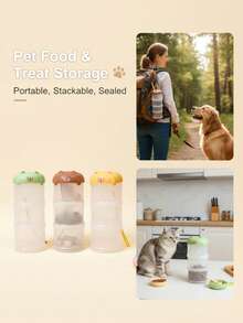 PETSIN 宠物密封分装罐 户外狗狗便携式多功能分装瓶 猫咪可拆卸储物罐 密封容器