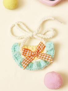 PETSIN 1pc Soft Breathable Skin Friendly Washable Adjustable Handmade Knitted Pet Collar Plaid Floral Cartoon Cherry Embroidered Bow Decor Macaron Morandi Color Cat Necklace Small Dog Scarf Bib Bandana Accessories For Christmas Pet Birthday Pet Owners Dog Cat Lovers Daily Wear Outdoor Walking Family Gatherings Photo Shooting Spring Summer Autumn Pet Fashion Handmade Pet Accessories Dog Jewelry Cat Collar Small Dog Accessories - Multicolor - View 11