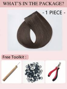 9AM HAIR Butterfly Weft Hair Extensions Human Hair Glueless OVO Pu Hole Genius Hand Tied Invisible DIY Double Weft Hair Extensions Straight 1pc 16 Inches - S2C - View 5