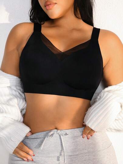 NudeFit 1pc Women Plus Size Minimalist Wireless Bra