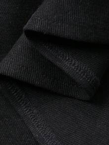 Dazy Plus Black Lantern Sleeve Loose Fit Pullover Blouse, Round Neck, Spring/Autumn